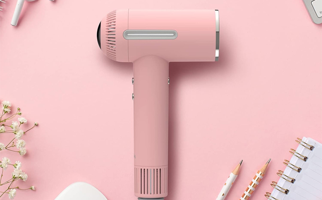 Professional Ionic Blow Dryer with 110 000 RPM Brushless Motor in Pink
