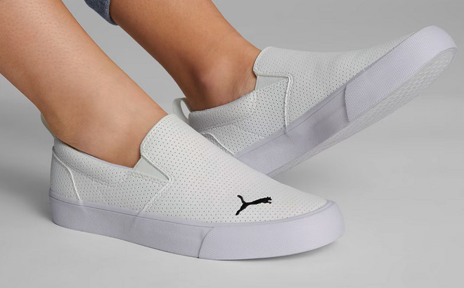 Puma Womens Bari Slip On Comfort Shoes in White