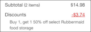 Rubbermaid Food Storage Container Sets at Checkout