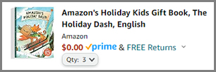 Screenshot of Three Free Amazons Holiday Kids Gift Book The Holiday Dash at Amazon Checkout