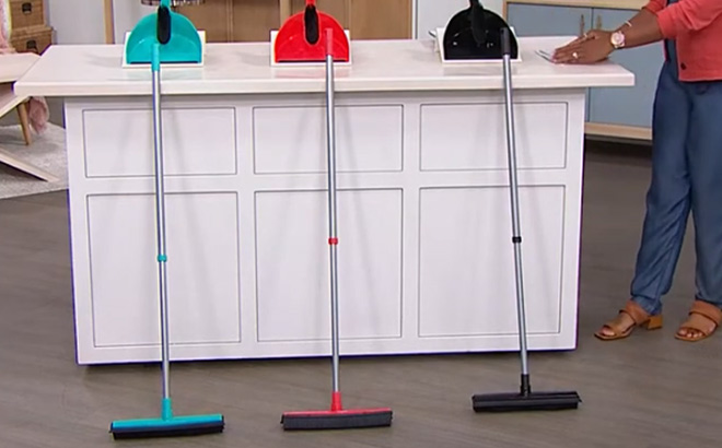 Simply Natural Rubber Broom Set with Hand Brush Simply Natural Rubber Broom Set with Hand Brush