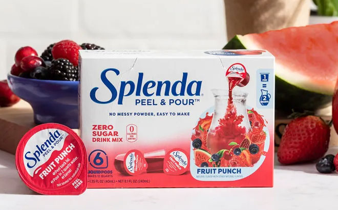 Splenda Peel Pour Drink Mix Fruit Punch 6 Liquid Pods
