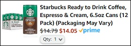 Starbucks Ready to Drink Coffee Checkout
