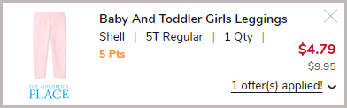TCP Baby And Toddler Girls Leggings Checkout Sceenshot
