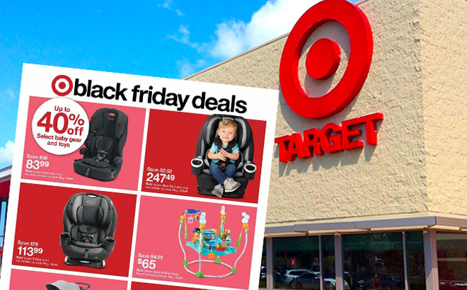 Target Pre Black Friday Ad 2023 Graphic with Ad Page and Target Storefront