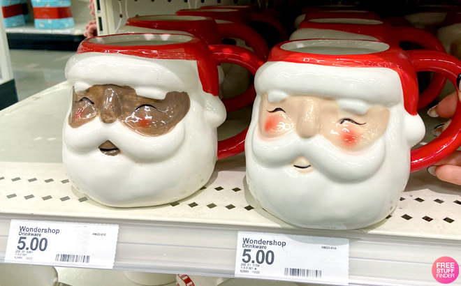 Target Wondershop Christmas Earthenware Figural Santa 22oz Mug