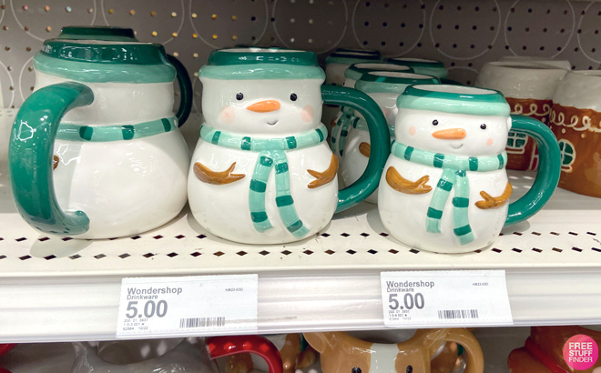 Target Wondershop Christmas Earthenware Snowman Mug White