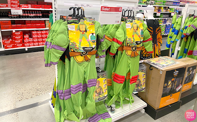 Teenage Mutant Ninja Turtles Costumes on a Hanger at Target Store