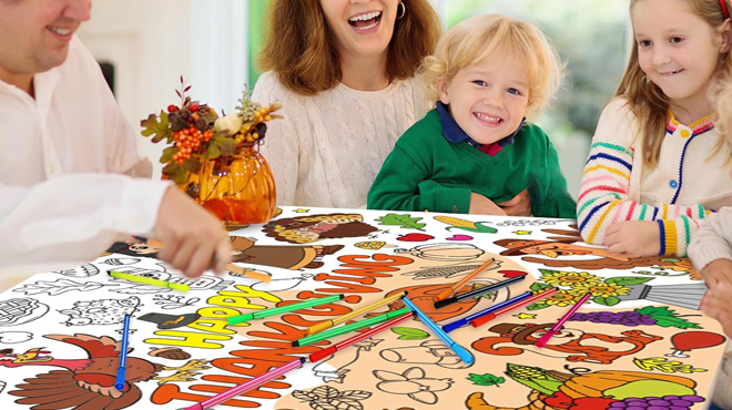 Thanksgiving Coloring Tablecloth