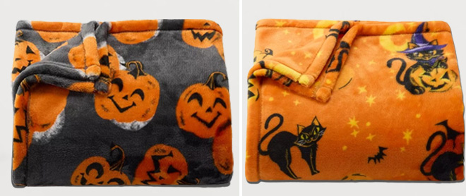 The Big One Oversized Supersoft Printed Halloween Throws on Gray Background