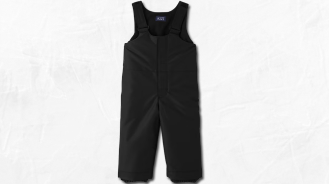 The Childrens Place Toddler Boys Snow Overalls in Black color
