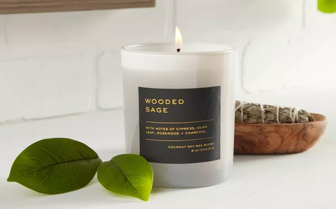Threshold Glass Wooded Sage Candle