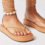 UO Jaida Platform Thong Wrap Sandals