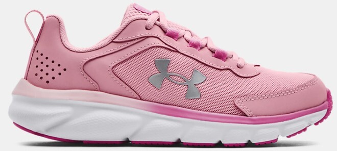 Under Armour Girls Assert 9 Running Shoes in Prime Pink and Flamingo Color