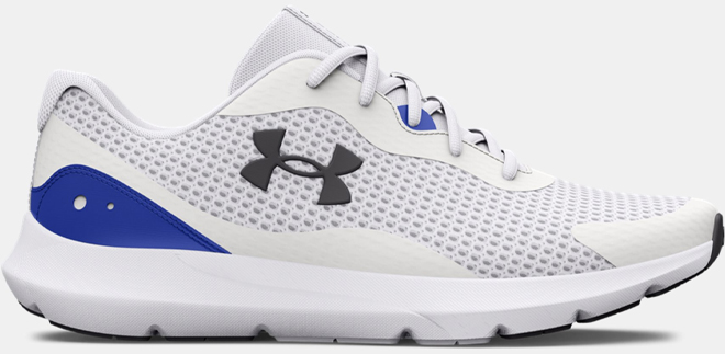 Under Armour Mens UA Surge 3 Running Shoes on a Gray Background