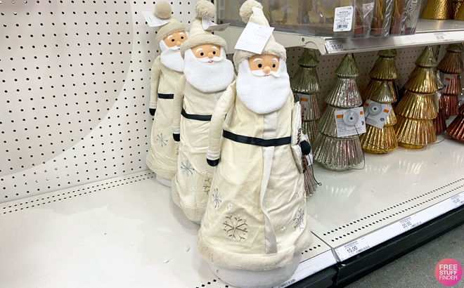 Wondershop 22 5 inch Fabric Santa Sculpture Wondershop 22 5 inch Fabric Santa Sculpture
