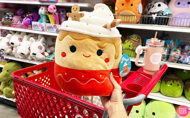 a Hand Holding Squishmallows Special Edition Gingerbread Latte Medium Plush