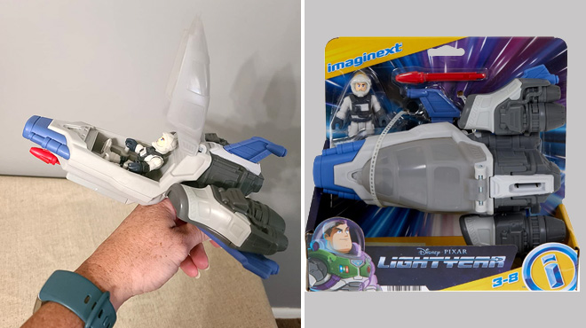 a Hand Holding a Disney and Pixar Lightyear Toys