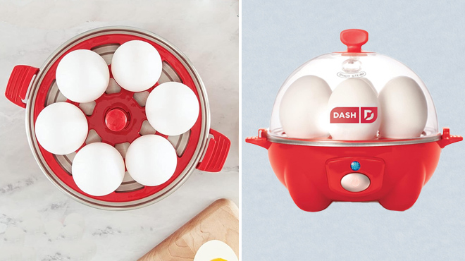 an Image of Dash Rapid Egg Cooker Red Color