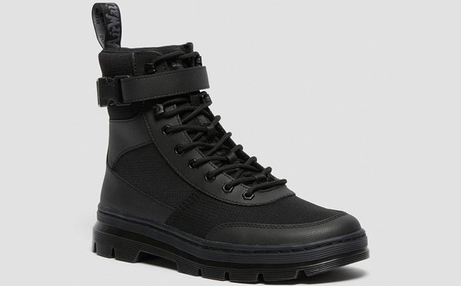 an Image of Dr Martens Black Combs Tech Leather Boots