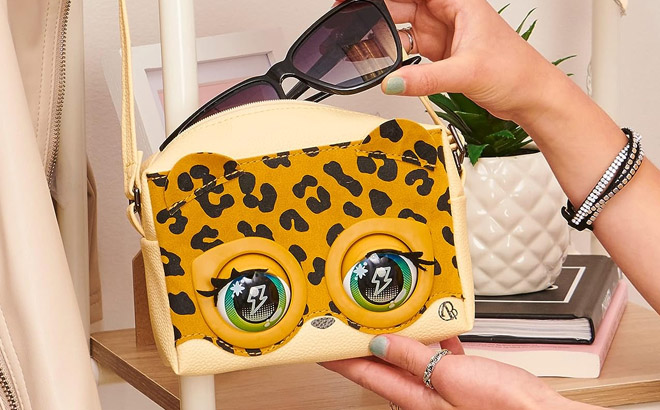 an Image of Purse Pets Leoluxe Leopard Interactive Pet Toy