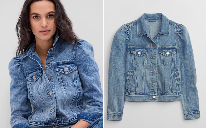 Women Wearing Gap Denim Jacket