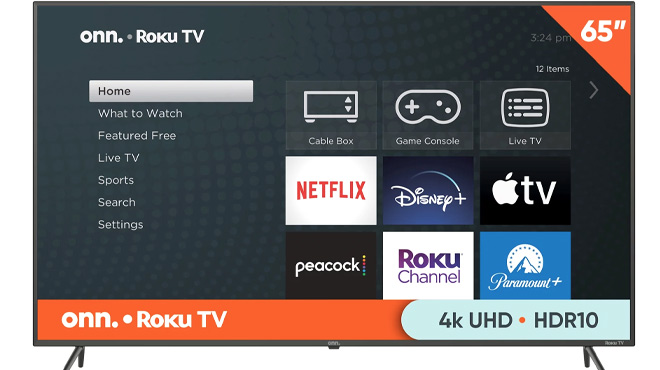 onn 65 Inch 4K UHD Roku Smart TV