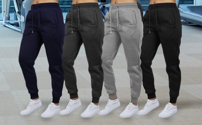 3 Pack Assorted Womens Loose Fit French Terry Jogger Lounge Pants