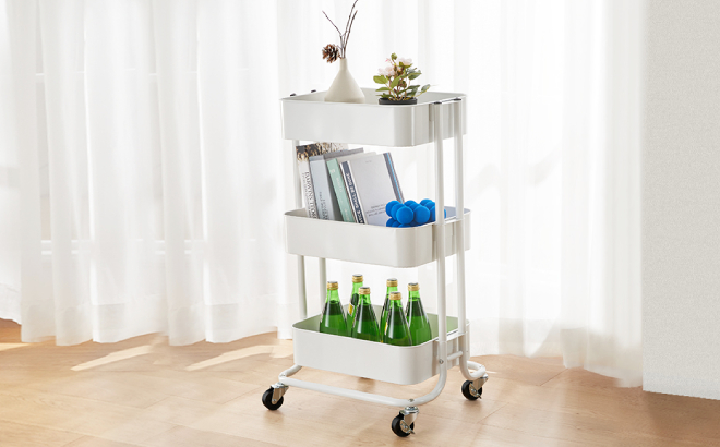 3 Tier Metal Rolling Cart