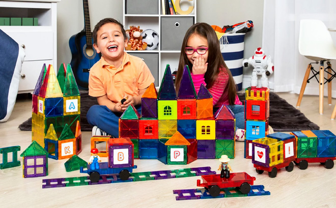 Best Choice Products 32-Piece Kids Magnetic Tiles Set 