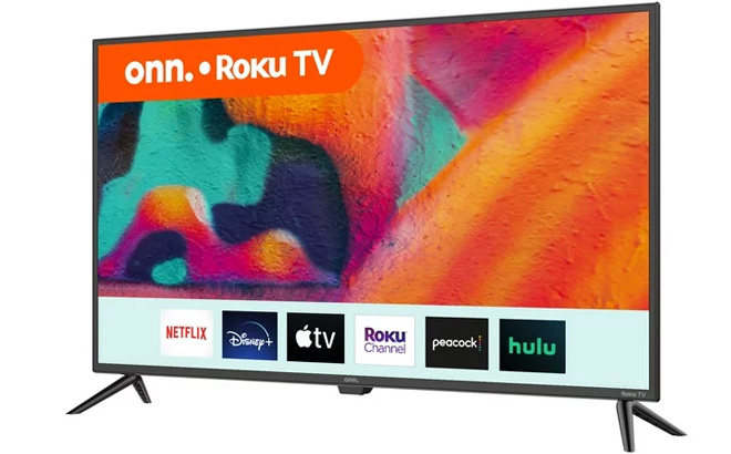 43 Inch LED Roku Smart TV on a White Background