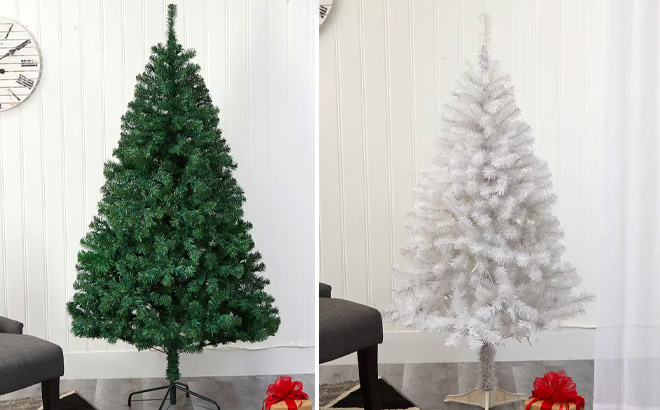 5 Foot Northern Tip Pine and 5 Foot White Artificial Christmas Trees