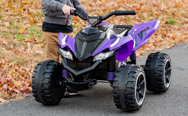ATV Powered Ride on by Action Wheels in Purple Color ATV Powered Ride on by Action Wheels in Purple Color