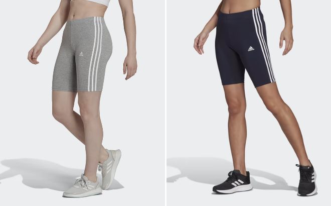 Adidas Essentials 3 Strioes Bike Shorts in Two Colors