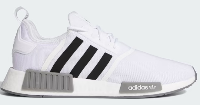 Adidas NMD R1 Womens Shoes in Cloud White Grey Three