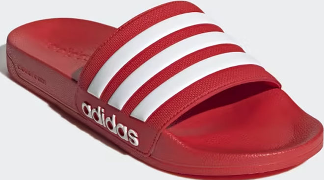 Adilette Shower Slides on a Gray Background Adilette Shower Slides on a Gray Background