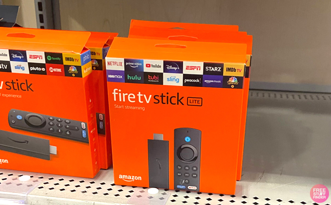 Amazon Fire TV Stick Lite on the shelf