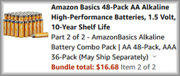 AmazonBasics AA AAA Alkaline Batteries Checkout Screen AmazonBasics AA AAA Alkaline Batteries Checkout Screen