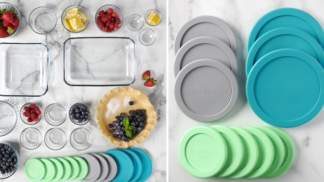 Anchor Hocking 30 Piece Glass Food Storage Set from Above