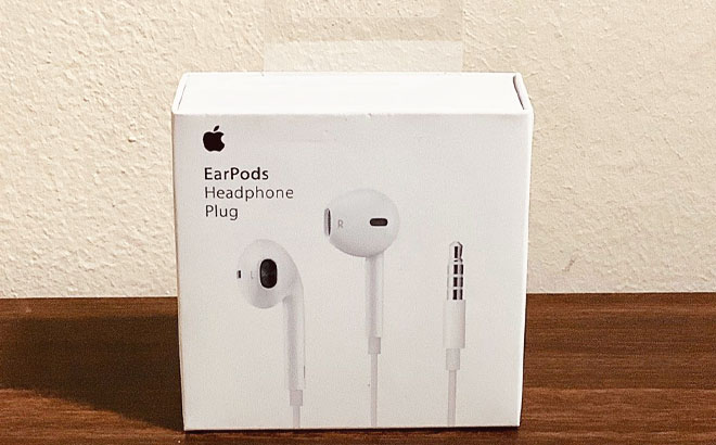 Apple Wired EarPods with 3 5mm Plug on a Table