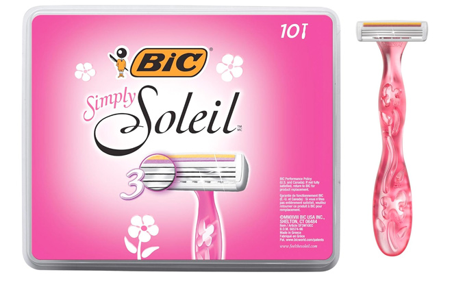 BIC Simply Soleil Womens 3 Blade Disposable Razor 10 Count BIC Simply Soleil Womens 3 Blade Disposable Razor 10 Count