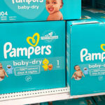 Baby Dry Disposable Diapers on the shelf