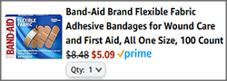 Band Aid Fabric Adhesive Bandages 100 Count Checkout Screenshot