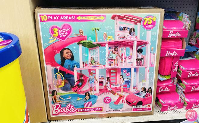 Barbie 75-Piece Dreamhouse Playset in Original Packaging on a Store Shelf