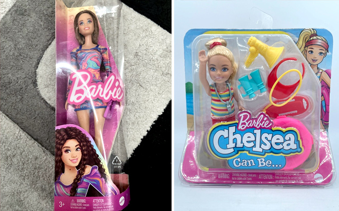 Barbie Fashionistas Doll 206 With Crimped Hair and Freckles and Chelsea Can Be Lifeguard Doll