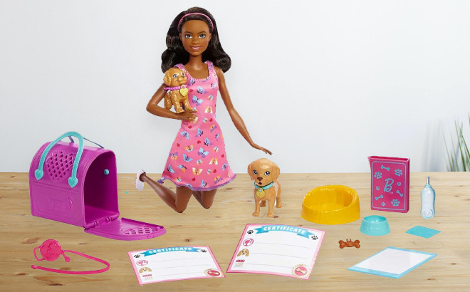 Barbie Pup Adoption Doll Accessories Set with Color Change