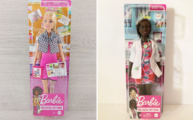 Barbie You Can Be Anything Interior Designer Blonde Doll with Prosthetic Leg and Barbie Doctor Doll