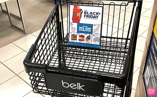 Belk Black Friday Deals Print on a Belk Shopping Cart