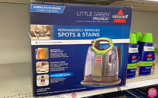 Bissell Little Green ProHeat Portable Deep Cleaner on a Shelf at Target
