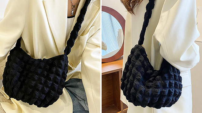 Black Quilted Hobo